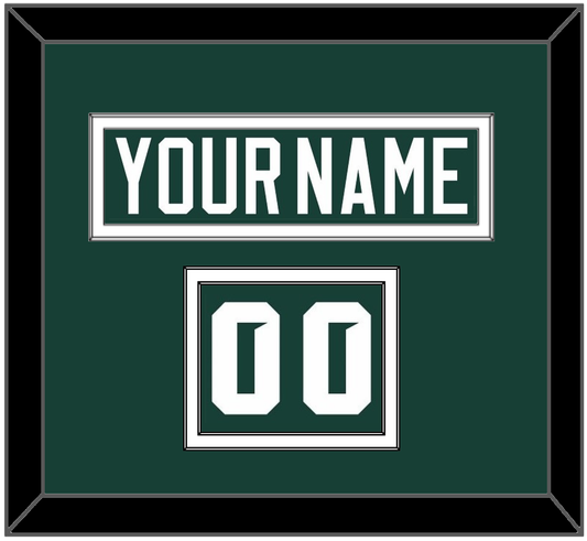 Michigan State Hockey Nameplate & Number (Shoulder) - Road Green (2017-2019) - Signature Tier 1