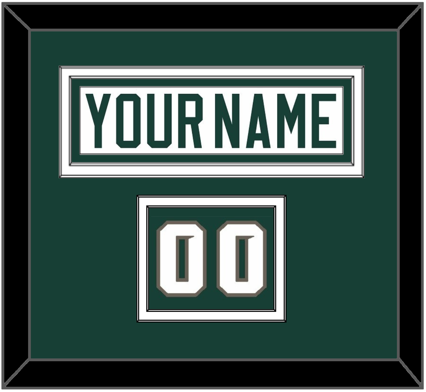Michigan State Hockey Nameplate & Number (Shoulder) - Home White (2006-2007) - Signature Tier 2