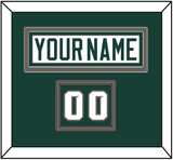 Michigan State Hockey Nameplate & Number (Shoulder) - Home White (2006-2007) - Double Mat 3