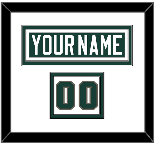 Michigan State Hockey Nameplate & Number (Shoulder) - Road Green (2006-2007) - Signature Tier 1