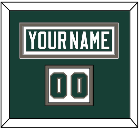 Michigan State Hockey Nameplate & Number (Shoulder) - Road Green (2006-2007) - Signature Tier 2
