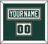 Michigan State Hockey Nameplate & Number (Shoulder) - Road Green (2006-2007) - Double Mat 2