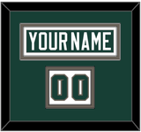 Michigan State Hockey Nameplate & Number (Shoulder) - Road Green (2006-2007) - Double Mat 2