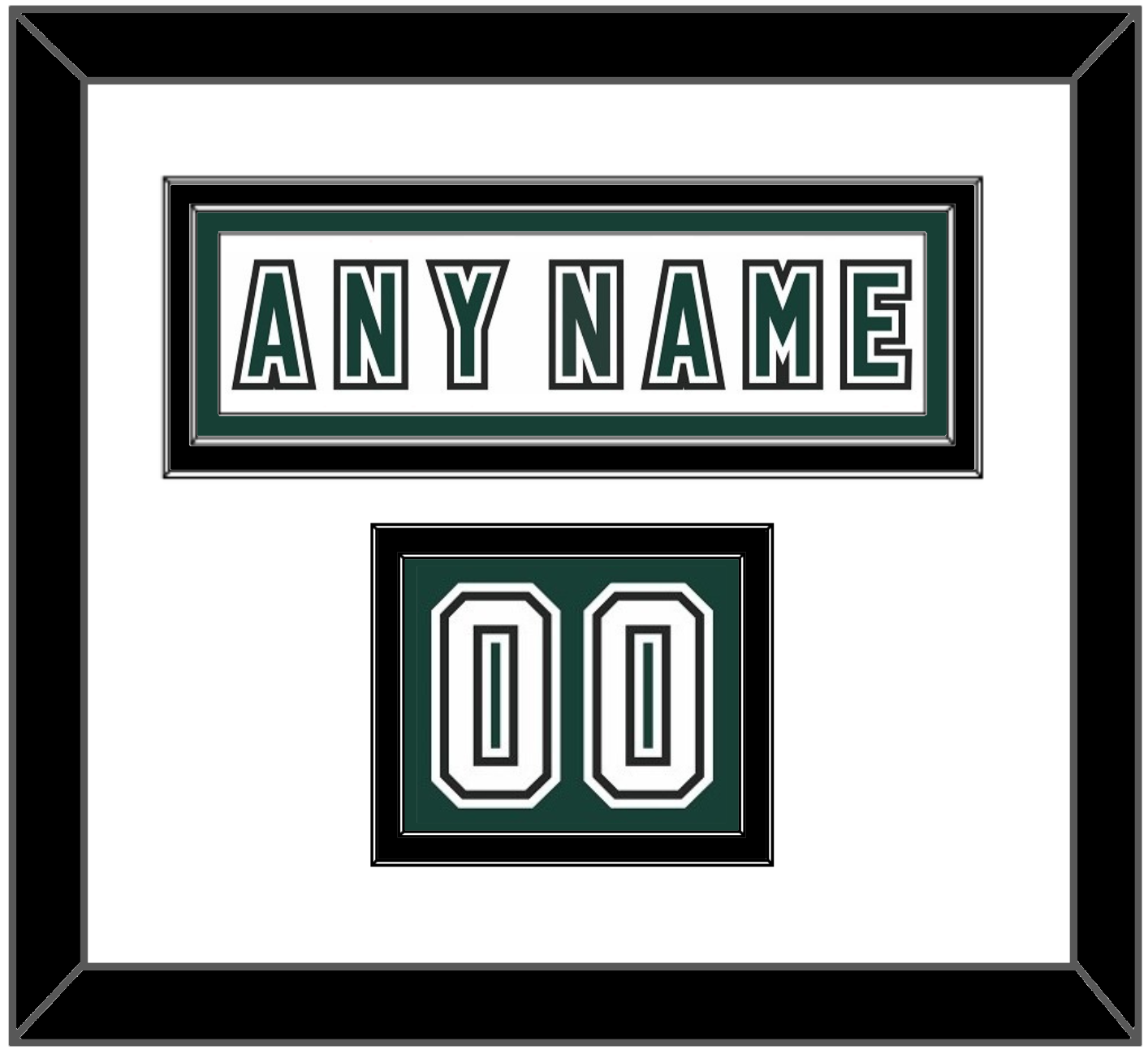 Michigan State Hockey Nameplate & Number (Shoulder) - Alternate Home White (2006-2007) - Signature Tier 1