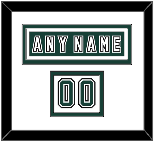 Michigan State Hockey Nameplate & Number (Shoulder) - Alternate Road Green (2006-2007) - Signature Tier 1