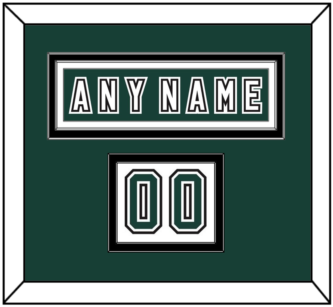 Michigan State Hockey Nameplate & Number (Shoulder) - Alternate Road Green (2006-2007) - Signature Tier 2