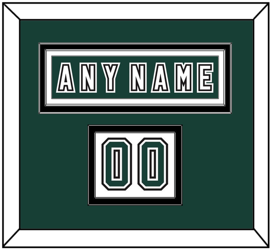 Michigan State Hockey Nameplate & Number (Shoulder) - Alternate Road Green (2006-2007) - Signature Tier 2