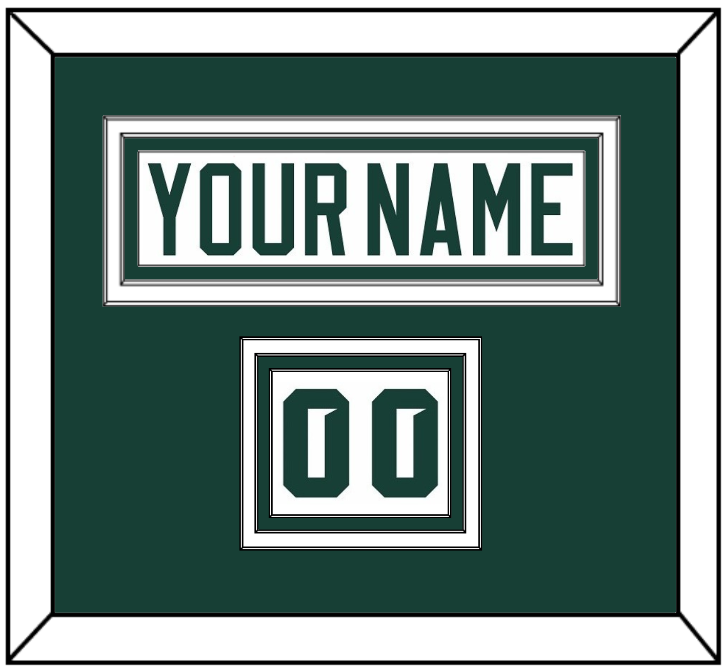 Michigan State Hockey Nameplate & Number (Shoulder) - Home White (2017-2019) - Premier Tier 1