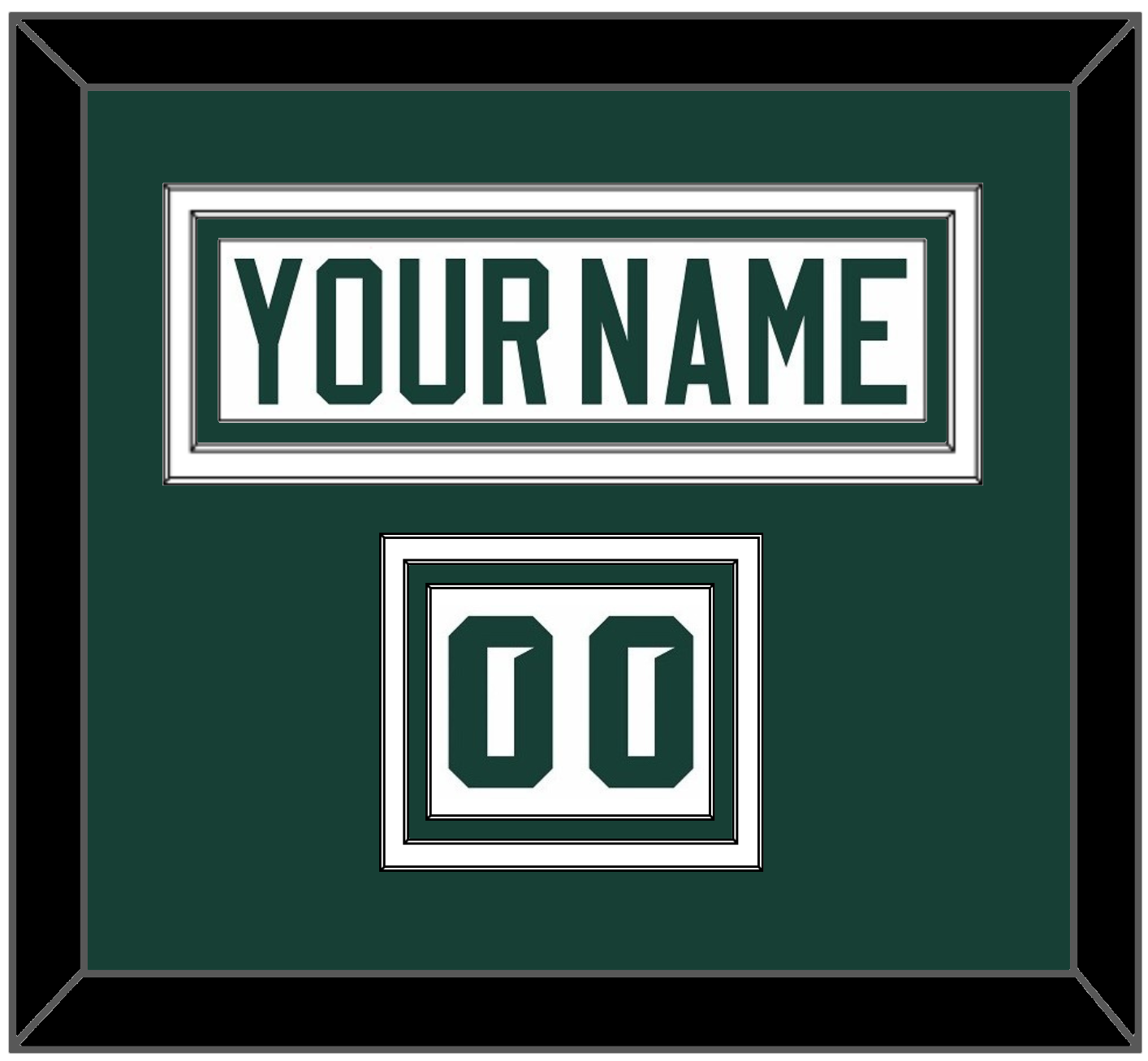 Michigan State Hockey Nameplate & Number (Shoulder) - Home White (2017-2019) - Premier Tier 1