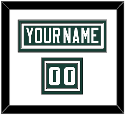 Michigan State Hockey Nameplate & Number (Shoulder) - Road Green (2017-2019) - Premier Tier 1