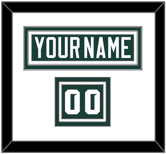 Michigan State Hockey Nameplate & Number (Shoulder) - Road Green (2017-2019) - Premier Tier 1
