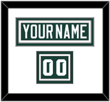 Michigan State Hockey Nameplate & Number (Shoulder) - Road Green (2017-2019) - Triple Mat 1