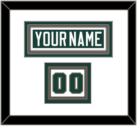 Michigan State Hockey Nameplate & Number (Shoulder) - Road Green (2006-2007) - Premier Tier 1