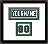 Michigan State Hockey Nameplate & Number (Shoulder) - Road Green (2006-2007) - Triple Mat 1