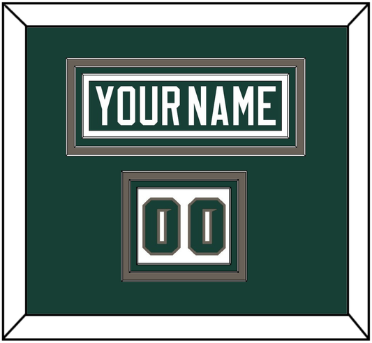 Michigan State Hockey Nameplate & Number (Shoulder) - Road Green (2006-2007) - Premier Tier 2