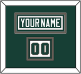 Michigan State Hockey Nameplate & Number (Shoulder) - Road Green (2006-2007) - Triple Mat 2
