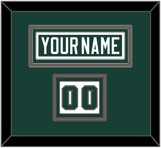 Michigan State Hockey Nameplate & Number (Shoulder) - Road Green (2006-2007) - Premier Tier 2