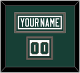 Michigan State Hockey Nameplate & Number (Shoulder) - Road Green (2006-2007) - Triple Mat 2