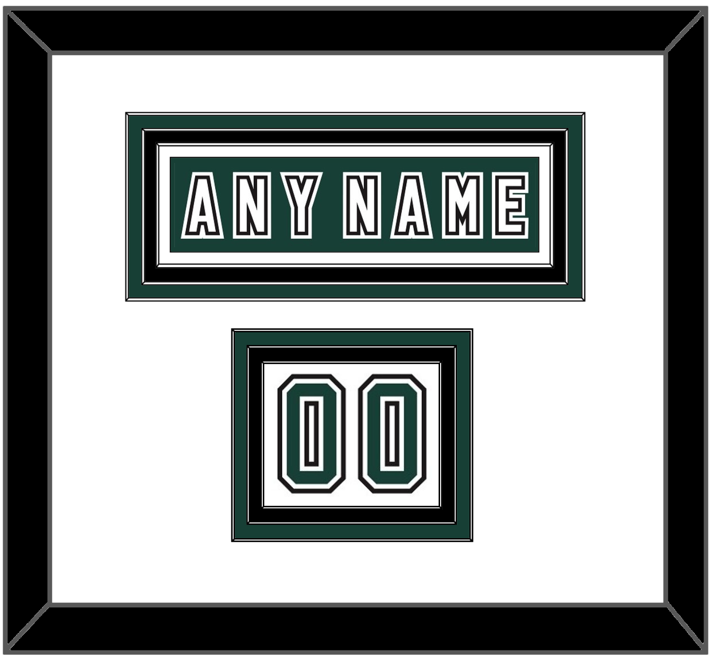 Michigan State Hockey Nameplate & Number (Shoulder) - Alternate Road Green (2006-2007) - Premier Tier 1