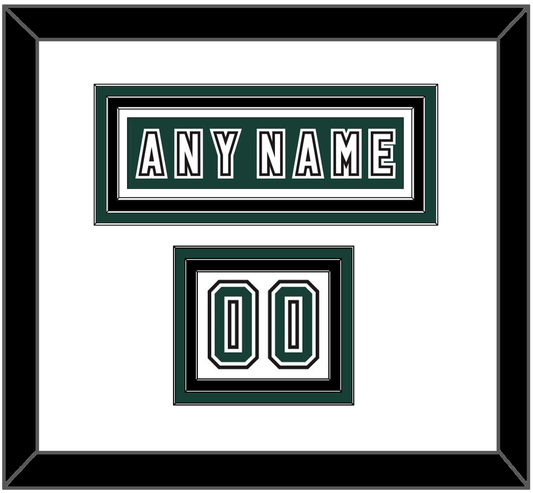 Michigan State Hockey Nameplate & Number (Shoulder) - Alternate Road Green (2006-2007) - Premier Tier 1