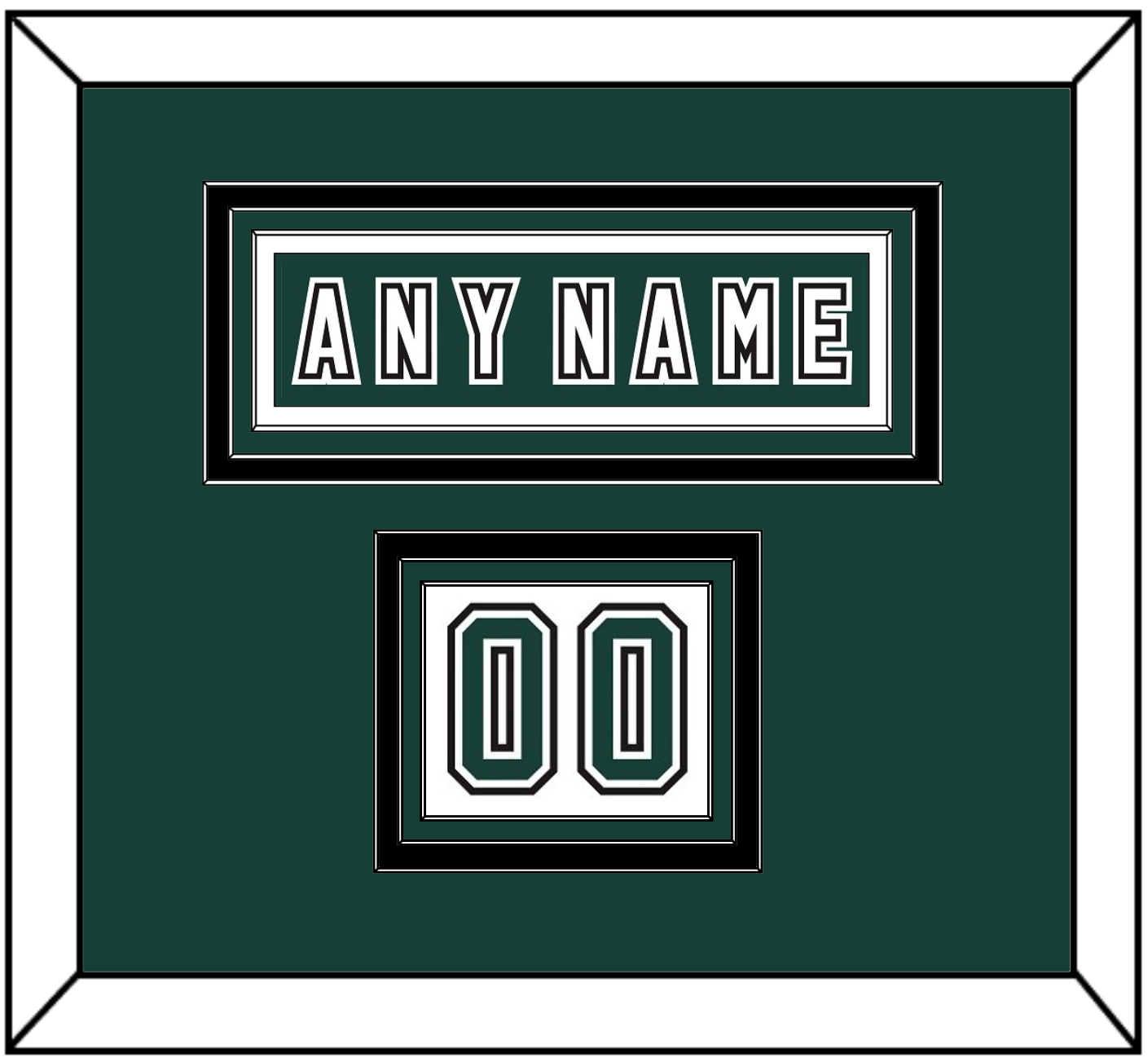 Michigan State Hockey Nameplate & Number (Shoulder) - Alternate Road Green (2006-2007) - Premier Tier 2