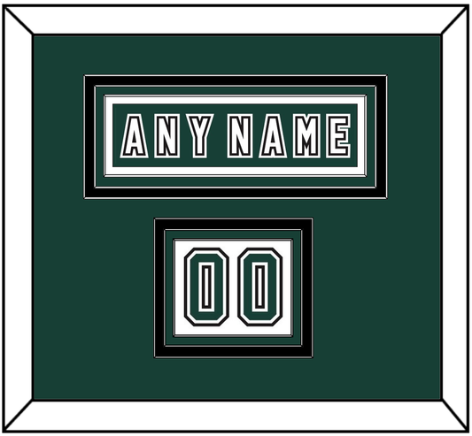 Michigan State Hockey Nameplate & Number (Shoulder) - Alternate Road Green (2006-2007) - Premier Tier 2