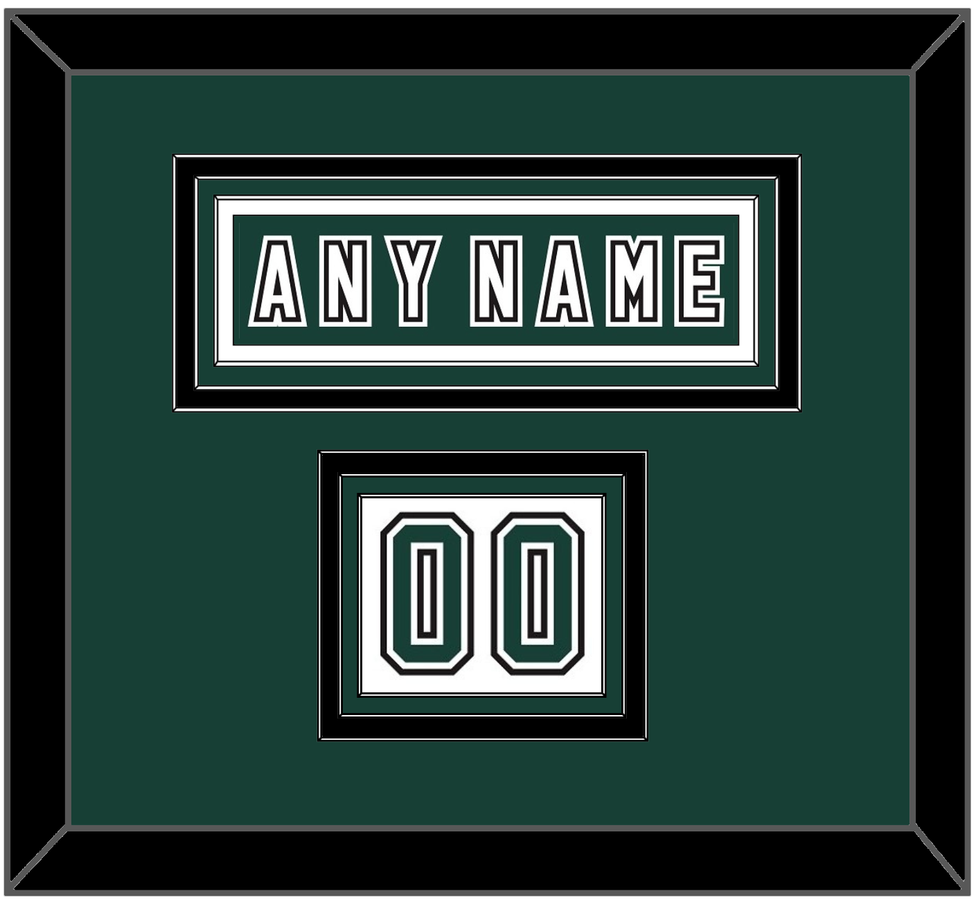 Michigan State Hockey Nameplate & Number (Shoulder) - Alternate Road Green (2006-2007) - Premier Tier 2