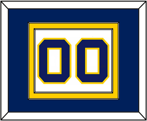 Navy Basketball Number - Home White (1983-1987) - Double Mat 2