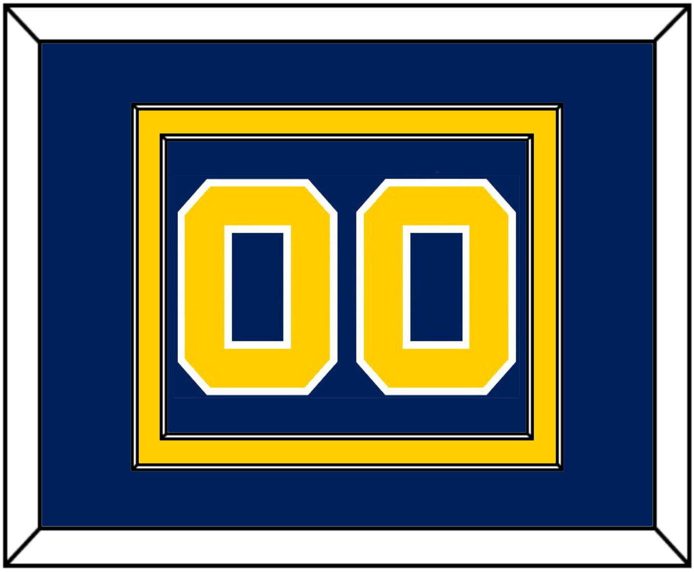 Navy Basketball Number - Road Blue (1983-1987) - Signature Tier 2