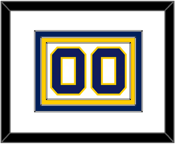 Navy Basketball Number - Home White (1983-1987) - Triple Mat 1