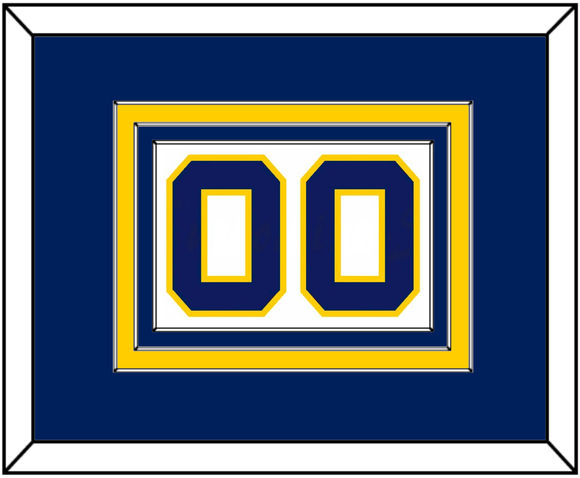 Navy Basketball Number - Home White (1983-1987) - Triple Mat 2