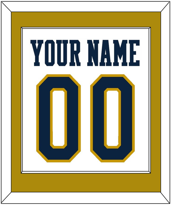 Notre Dame Basketball Name & Number - Home White - Single Mat 2