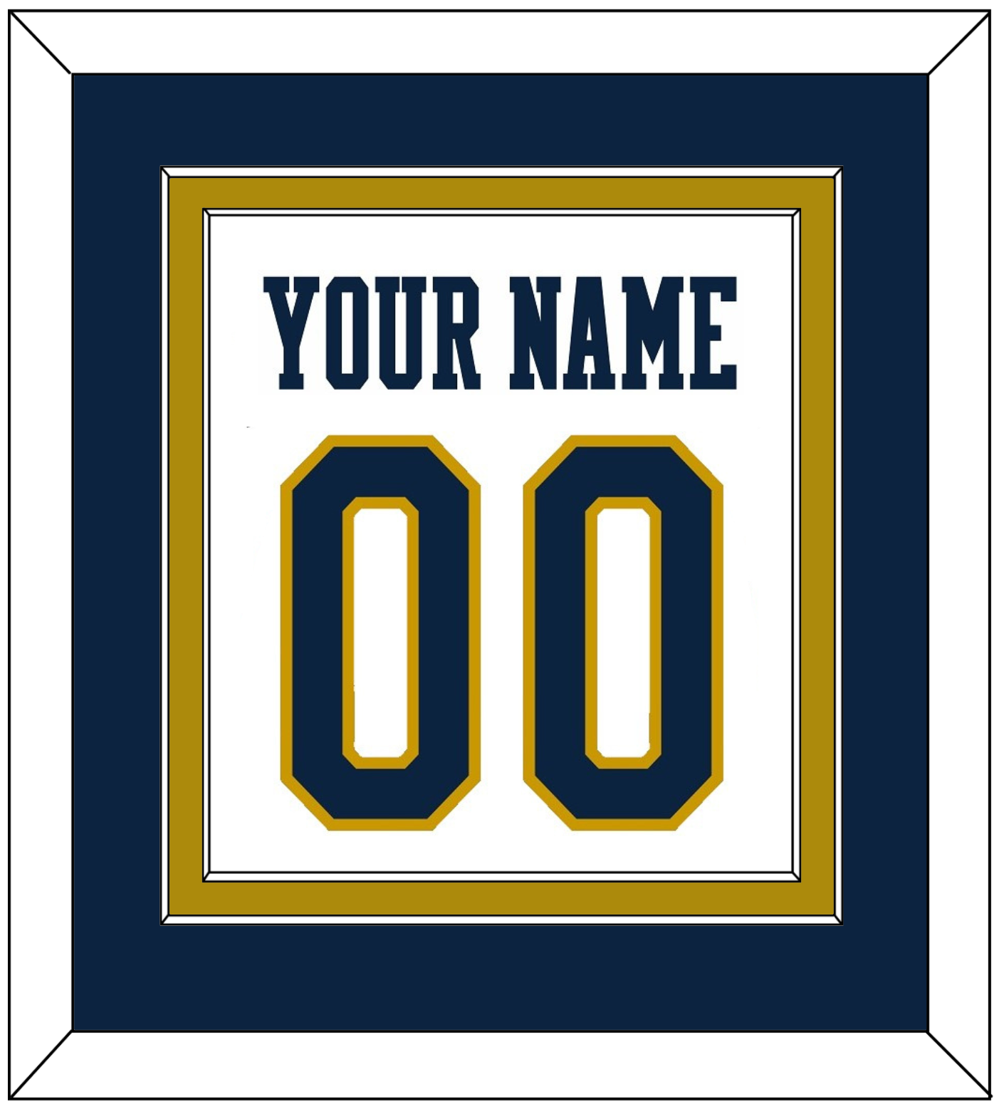 Notre Dame Basketball Name & Number - Home White - Signature Tier 3