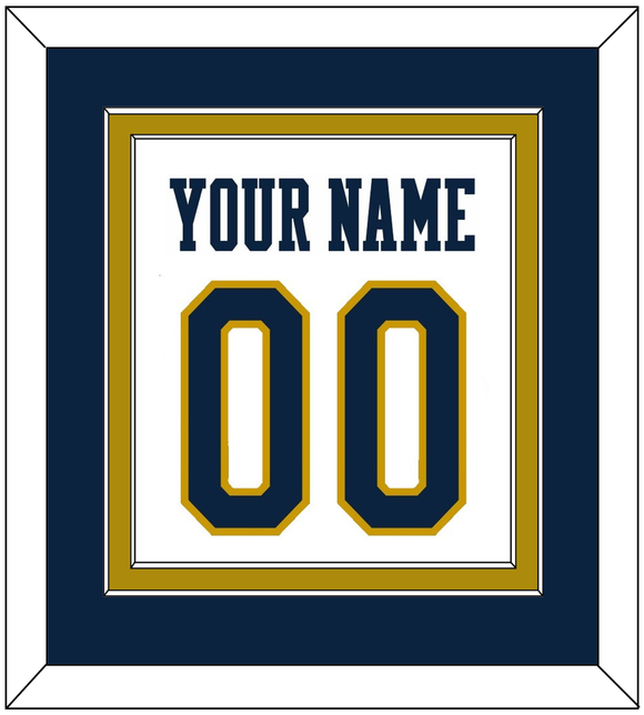 Notre Dame Basketball Name & Number - Home White - Double Mat 3