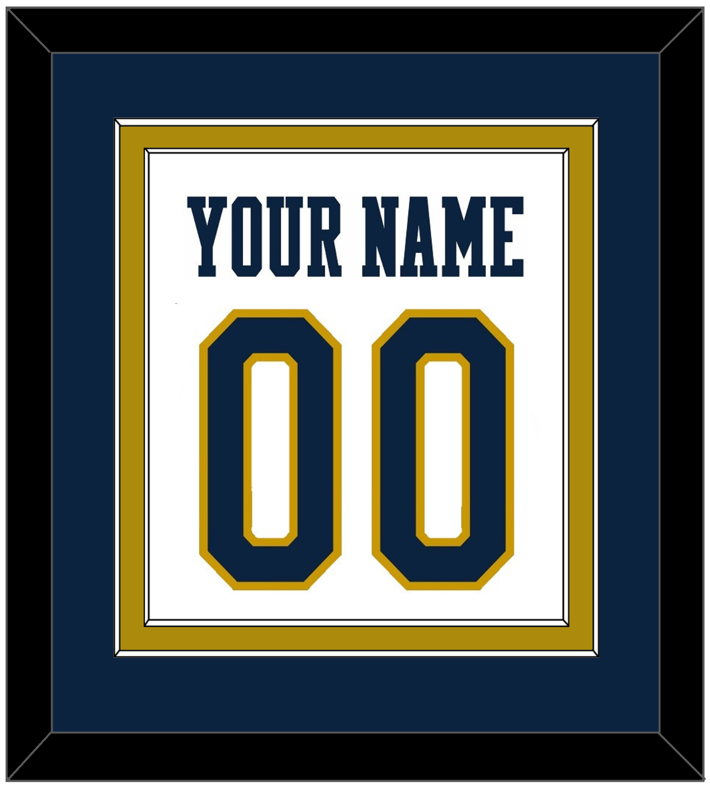Notre Dame Basketball Name & Number - Home White - Signature Tier 3