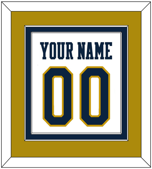 Notre Dame Basketball Name & Number - Home White - Signature Tier 4