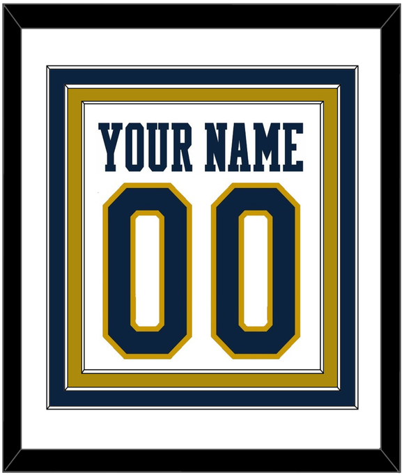 Notre Dame Basketball Name & Number - Home White - Triple Mat 1