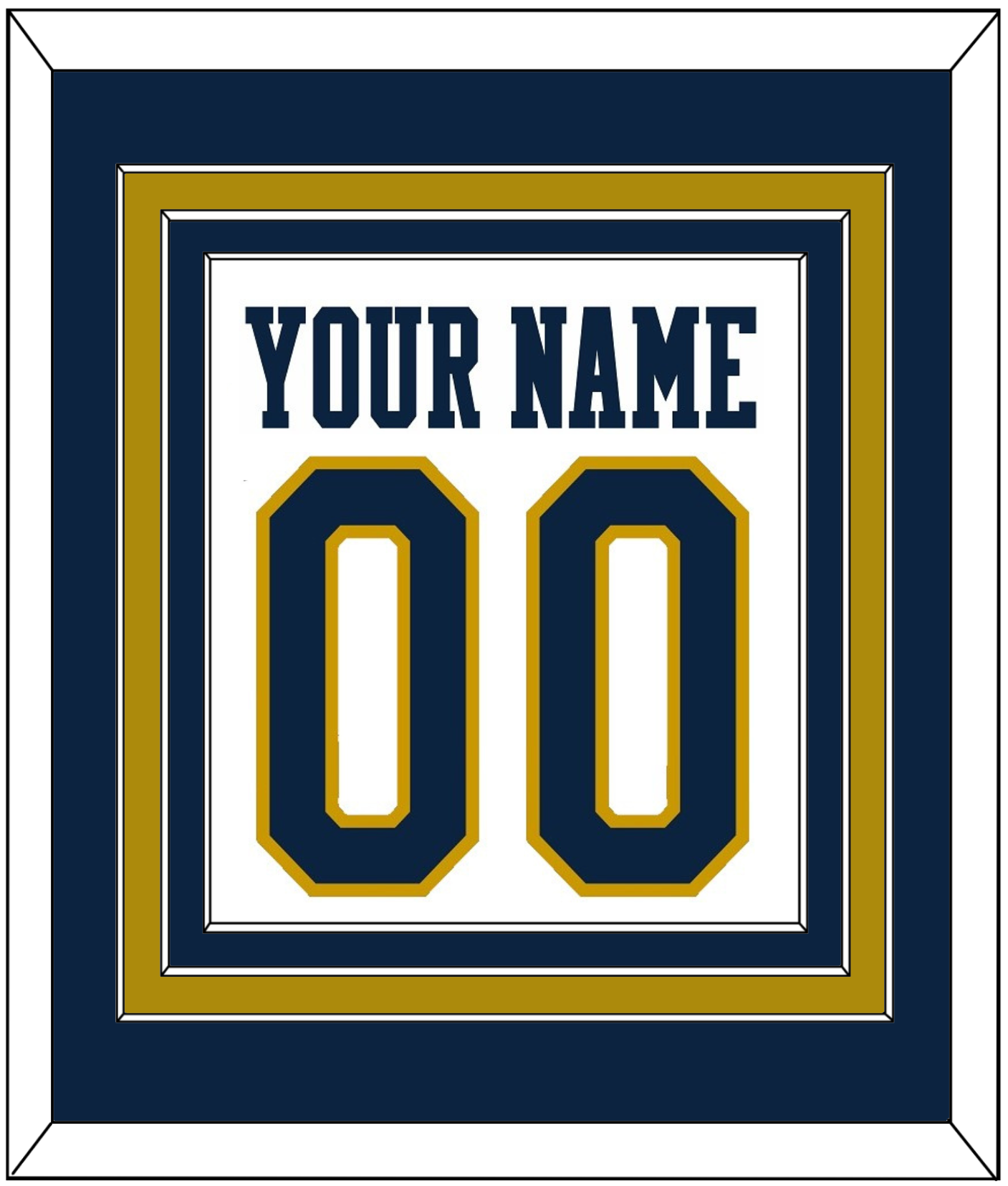 Notre Dame Basketball Name & Number - Home White - Premier Tier 2
