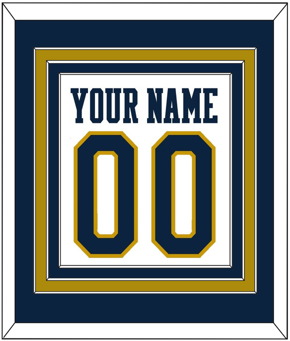 Notre Dame Basketball Name & Number - Home White - Triple Mat 2