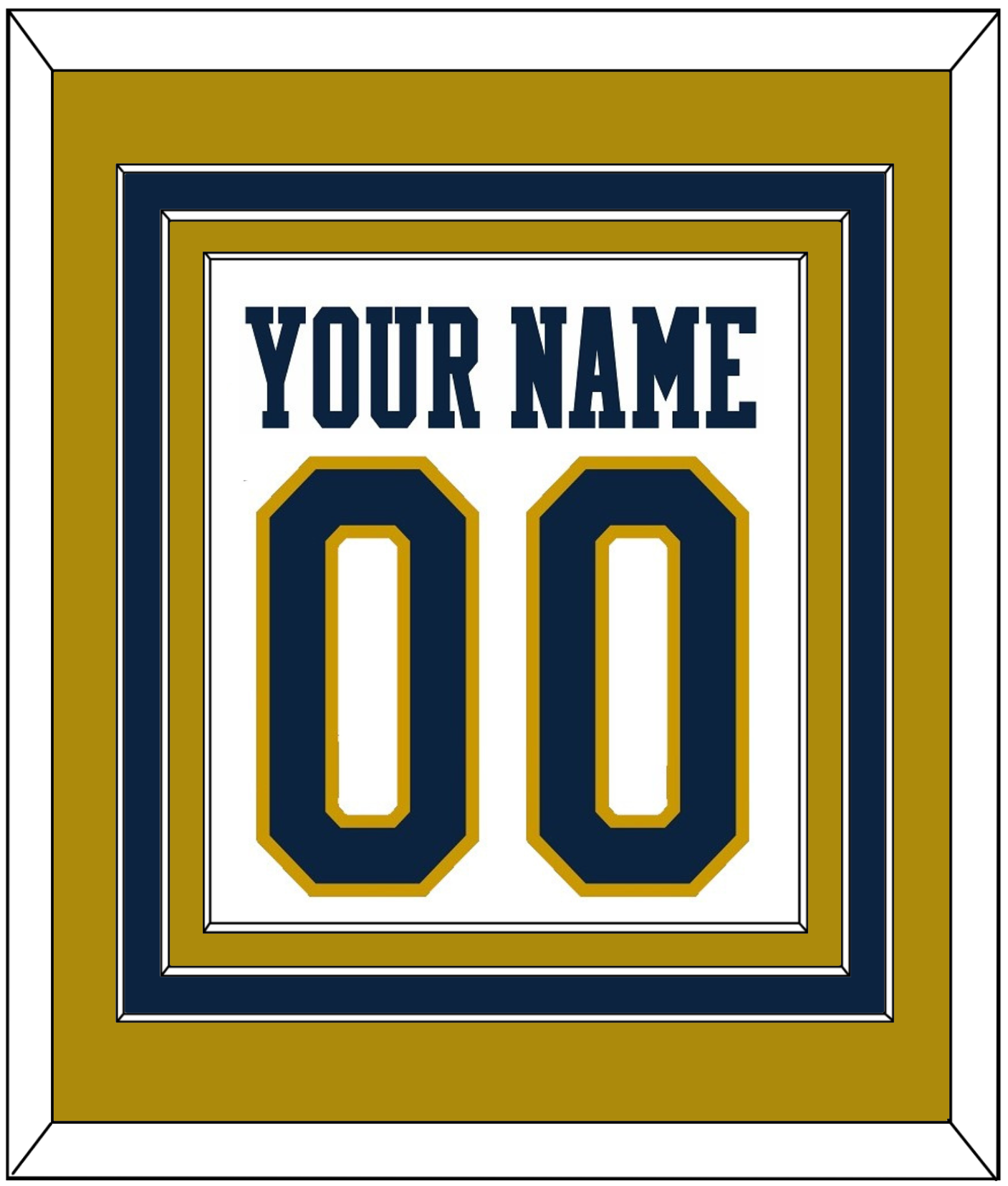 Notre Dame Basketball Name & Number - Home White - Premier Tier 3