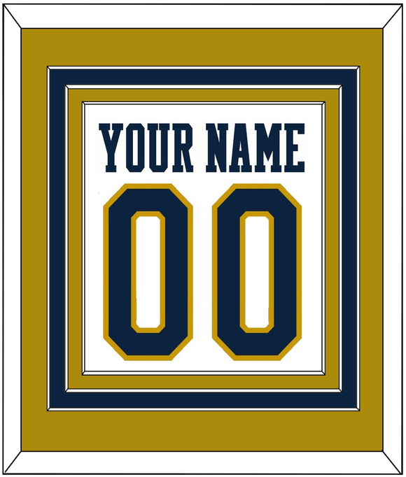 Notre Dame Basketball Name & Number - Home White - Triple Mat 3