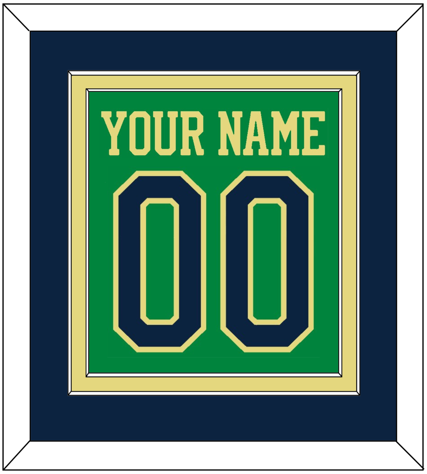 Notre Dame Basketball Name & Number - Alternate Green (2016-2017) - Signature Tier 3