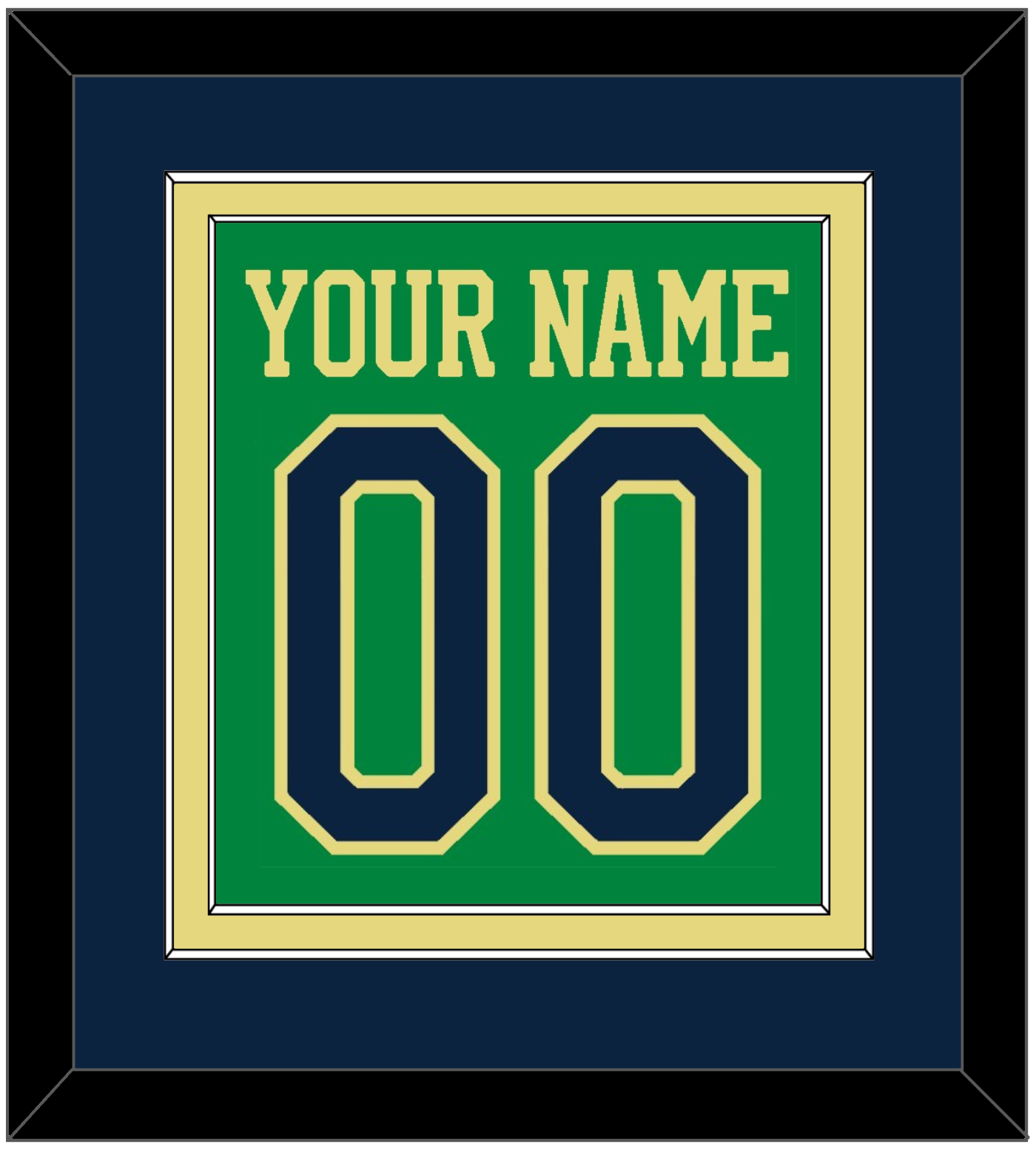 Notre Dame Basketball Name & Number - Alternate Green (2016-2017) - Signature Tier 3