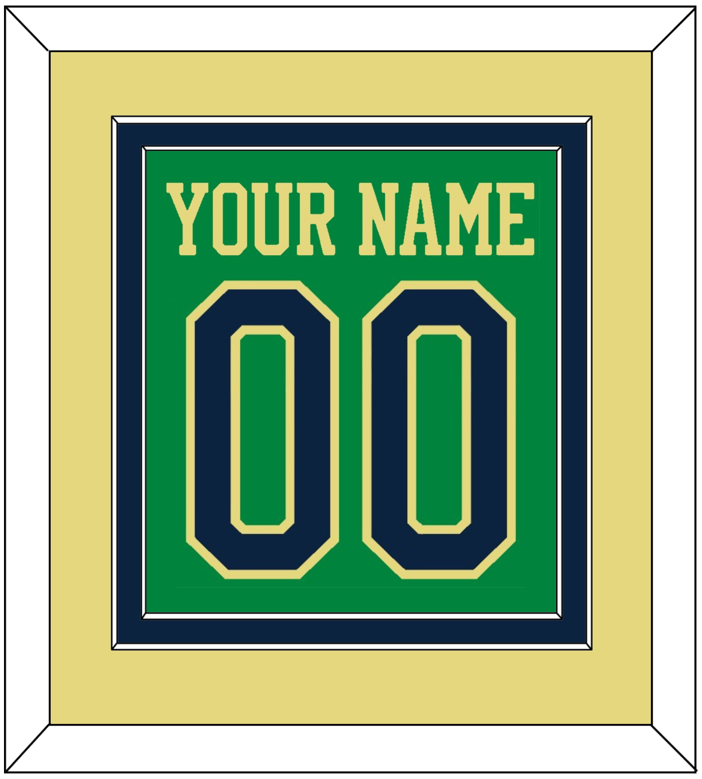 Notre Dame Basketball Name & Number - Alternate Green (2016-2017) - Signature Tier 4