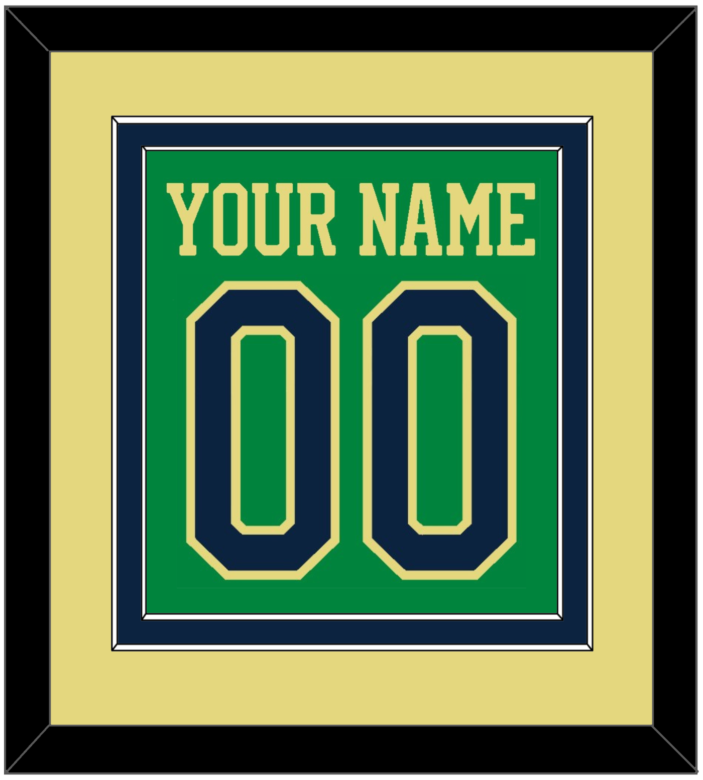 Notre Dame Basketball Name & Number - Alternate Green (2016-2017) - Signature Tier 4