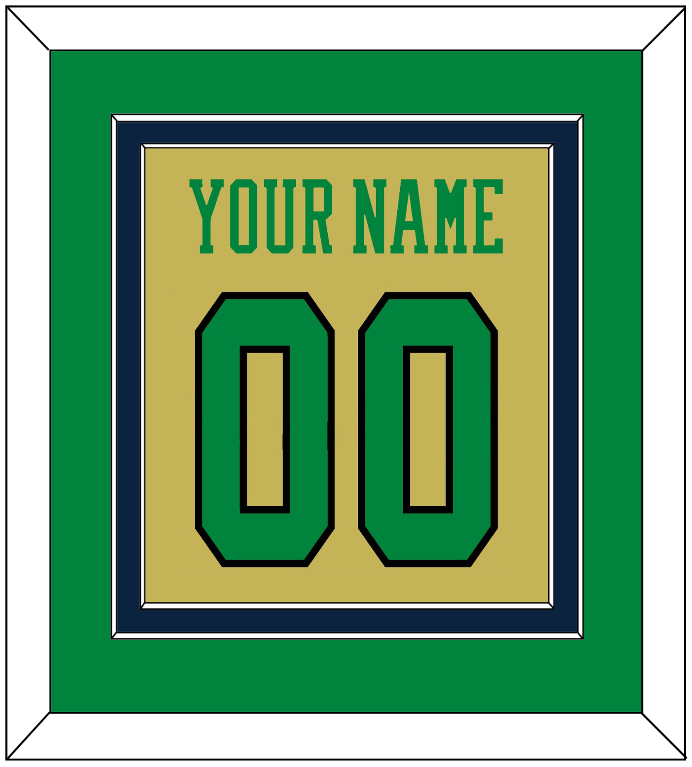 Notre Dame Basketball Name & Number - Alternate Gold (2014-2015) - Signature Tier 3