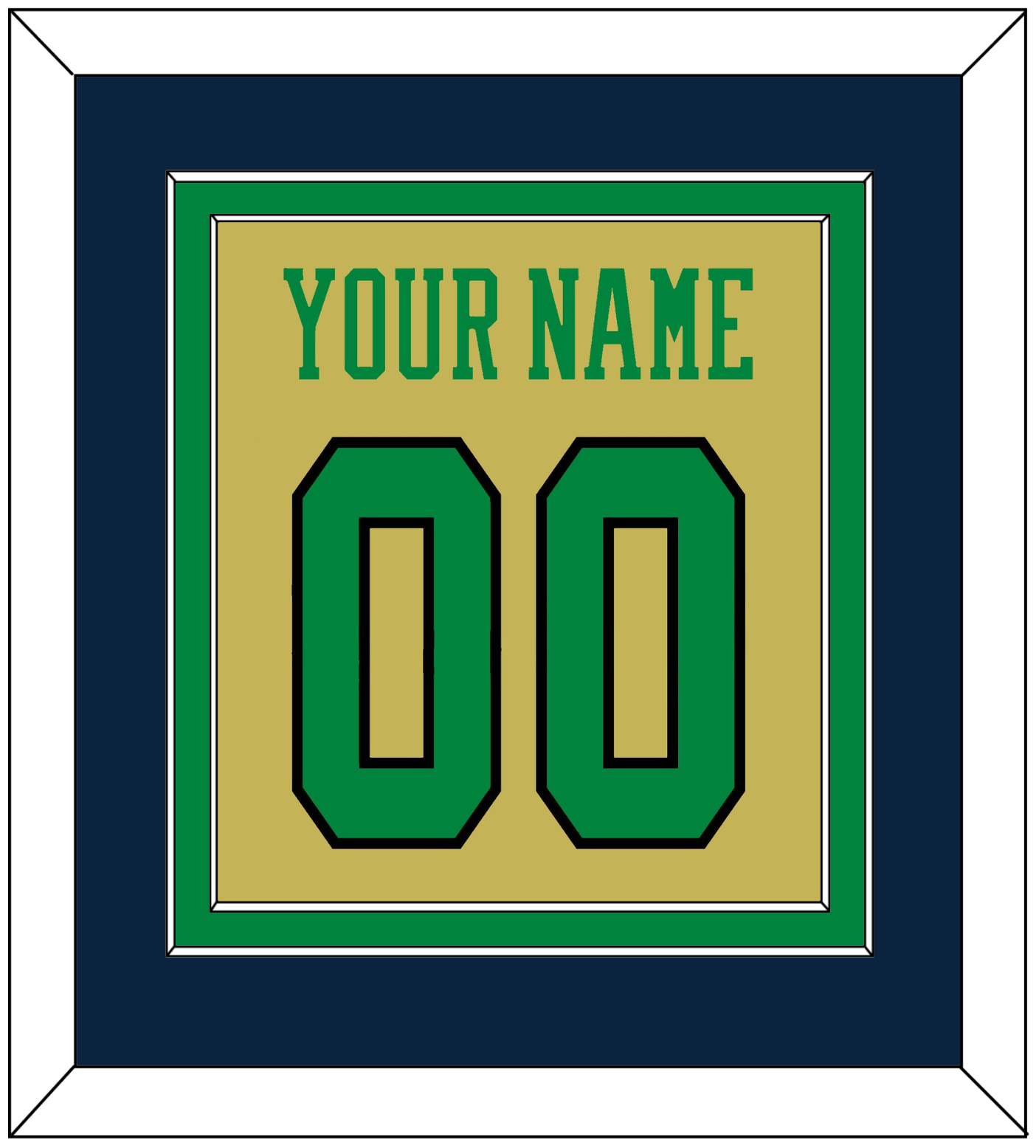 Notre Dame Basketball Name & Number - Alternate Gold (2014-2015) - Signature Tier 4