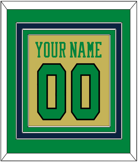 Notre Dame Basketball Name & Number - Alternate Gold (2014-2015) - Triple Mat 2