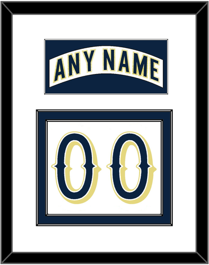 Notre Dame Hockey Nameplate & Number (Back) - Home White - Signature Tier 1