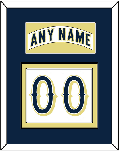 Notre Dame Hockey Nameplate & Number (Back) - Home White - Signature Tier 2